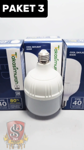 Bohlam LED / Lampu LED 40W Takasimurah Paket Isi 3 PCS Cahaya Putih Terang Maksimal SNI Takasimurah E27 Paket Isi 3 pcs
