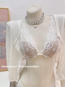 French Style Lace Trim Bralette Layering Innerwear Exposed Soft Steel Ring Gathered Small Chest Youth Female Spring Season