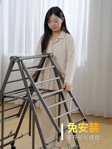 Heavy Duty Clothes Drying Rack Stainless Steel Cloth Hanger with Wheel Floor Standing Foldable Rak Ampaian Baju 180cm