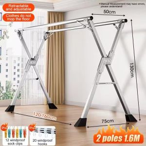 LIKHA High quality stainless steel hanger heavy-duty Sampayan ng Damit with stability and wind resistance portable foldable indoor/outdoor