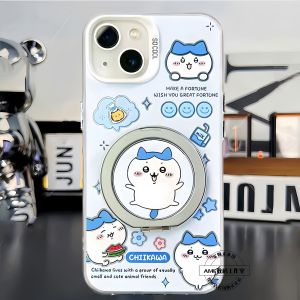 Cute Little Eighty Giyi Phone Case Compatible with Apple Huawei Xiaomi Redmi K80 Supreme OnePlus Ace5 Colorful Silver Magnetic Attraction