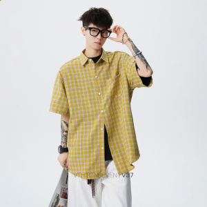 V37 | Vintage Plaid Casual Mens Shirt