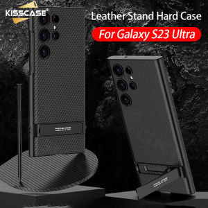 Kisscase Ốp đứng cứng bằng da sang trọng cho Samsung s24ultra 5g Có Nắp miếng bảo vệ màn hình cho Galaxy s23ultra Plus Ốp lưng bracker có thể gập lại cho Galaxy s24ultra s24plus S24 + S24 Ultra