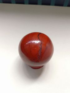 #JD014 Red Jasper | แจสเปอร์สีแดง ♥️ ขนาด 3.3 cm ทรงกลม ไม่สมมาตร หินสีแดง