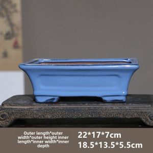 Purple Sand Flower Pot Ceramic Stoneware Bonsai Pot Rectangular Oval Succulent Flower Pot Antique Handmade Miniature Calamus Pot