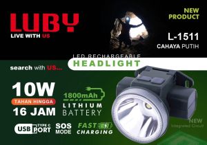 Senter Kepala Luby 10 Watt L1511 / Luby L 1511