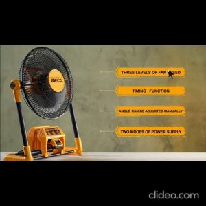 Kipas Angin 2in1 Listrik Baterai 12\\\" INGCO CFALI2001 Cordless Fan P20S