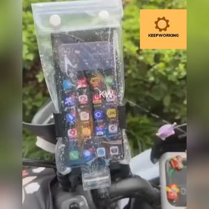 KW Cell phone waterproof bag rechargeable put clip stand touch screen charging hole waterproof cover