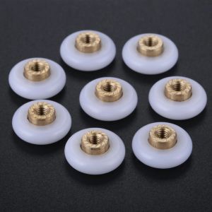 DRELD 8pcs 18mm Dia Bath Shower Door Rollers /Runners Wheels Pulleys Wheel Replacement Part For Shower Enclosures Cabins Runner