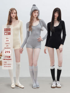 Fall Yoga Pants Slimming Long Sleeve Womens Romper Short Shorts Unique Design Sweet Style Cotton Blend Regular Thickness