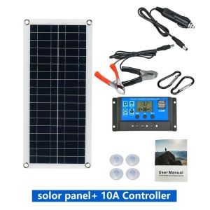 1000W Solar Panel 12V Solar Cell 10A-100A Controller Solar Plate Kit for Phone RV Car Caravan Home Camping Outdoor Battery