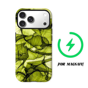 Green Smoke Abstract Phone Case for iPhone 18 17 16 15 14 13 12 11 Air Pro Max Plus Double-layer Cover