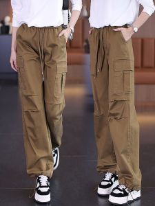 กางเกงขายาวทรงหลวมเอวสูง สไตล์ฮาราจูกุ ทรงหลวม ทรงลำลอง กางเกงขายาวทรงฮาราจูกุสำหรับผู้หญิง สไตล์ฤดูใบไม้ผลิ 2025