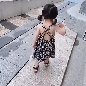 พร้อมส่ง⚡ชุดเดรสผ้าชีฟองพิมพ์ลายดอกเดซี่ สำหรับเด็กผู้หญิงสุดน่ารัก (210)