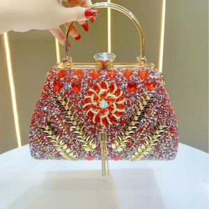 MEIFEI | Large Capacity Elegant Diamond-Encrusted Evening Clutch Shoulder Bag