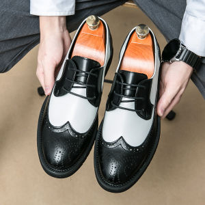 Brogue Mens Shoes Pointed Toe Casual British Style Fashionable Heightening Business Hairdresser Shoes New Bridegroom Shoes
