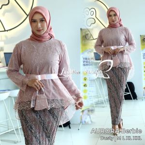 Set Kebaya Modern Baju Kebaya Pesta Kondangan Wisuda Kebaya Aurora Pita Brokat Tille