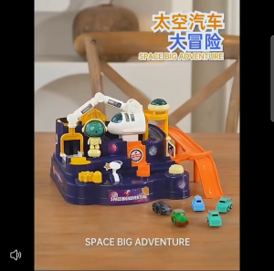 Cross-border space adventure car train adventure toy set rail car sliding inertia childrens assembly toy