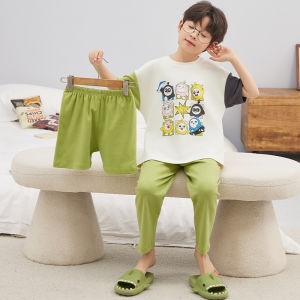 MiiOW | Bộ đồ ngủ cotton nguyên chất mùa hè cho bé trai MiiOW Cat Man Áo thun cổ tròn tay ngắn quần short thoải mái mặc ở nhà