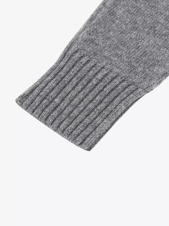 Basic House | คาร์ดิแกนคอปกปักสีเทา | Lazada.co.th