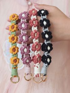 สร้อยคอโทรศัพท์มือถือสไตล์เหนือสุดท้องถิ่นทำด้วยมือ DIY เข็มขัดกุญแจกระเป๋า สร้อยคอพวงกุญแจดอกเดซี่ ของขวัญสร้างสรรค์