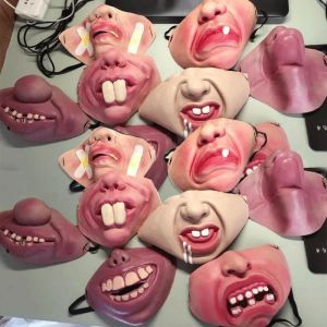 Half face clown mask funny mask latex half face mask dance performance dress up prank mask