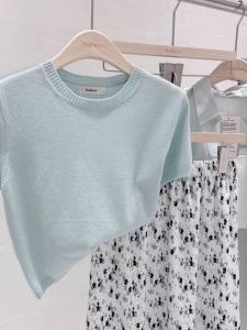 YUFUQING | Summer Korean Style Short Knitted Sleeveless Womens T-shirt Small Size Unique Fashion Mini Top Polyester Fiber 100%