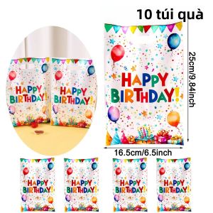 Túi Quà Sinh Nhật Nhiều Màu Sắc Vui Nhộn Cho Trẻ Em 10/20/50 Chiếc Túi Đựng Kẹo Bánh Quy Cho Tiệc Chào Đón Em Bé Tiệc Sinh Nhật Quà Tặng