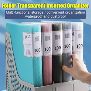 Folder Transparent Insert Storage Bag Large Capacity For Office School Organizer Case Stationery