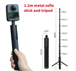 48" Invisible Extendable Camera 120cm Metal Selfie Stick Tripod for DJI OSMO Nano/360/ACTION 5 Pro 4 3/Insta360 Go Ultra/X5/X4 x2/x3 GO3s Gopro and Phone Other Action Cameras