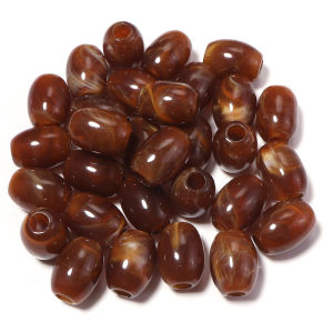 30pcs/lot Two Tone Gradient Color Acrylic Beads Oval Barrel Shape Large Hole Loose Bead For Jewelry Making DIY Bracelet Earrings