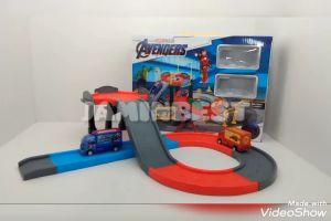 Avengers truck Medium Size crossroad traffic light crossing crossroad intersection signal light toy circuit Jalan Persimpangan Track DIY Universal Accessories Turn Road Bridge Car Model Educational Children Birthday Gift