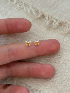 ต่างหูผีเสื้อเงิน S925 สำหรับผู้หญิง ต่างหูแฟชั่นสไตล์ใหม่ ขนาดเล็ก ดีไซน์เรียบง่าย ประดับเครื่องประดับหูสุดหรูหรา