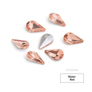 50PCS Drop-shaped Crystal AB Rhinestone Pointed Back Adhesive Acrylic Crystal Stone Seam-free Beads Suitable for Clothing DIY