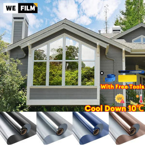 Window Tint for Home Privacy Window Film Sun Blocking Mirror Reflective Window Tint One Way Heat Control Anti UV Glass Stickers for Home Office