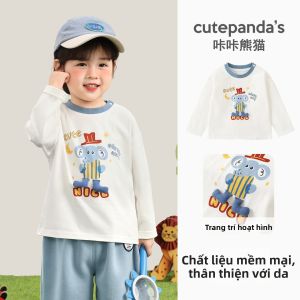 CUTEPANDAS | Áo Thun Tay Dài Trẻ Em Hình Hoạt Hình Mùa Thu