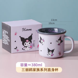 Sanrio | 380ml Kawaii Sanrio Hello Kitty My Melody Cinnamoroll Kuromi Cartoon Ceramic Mug Gift Box Cute Office Water Cup Creative Gift