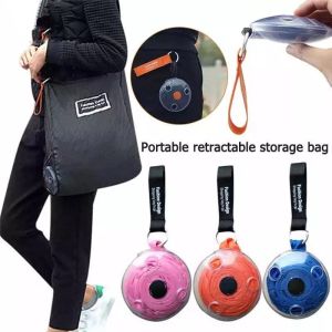 Foldable Portable Shopping Bag Small Disc Telescopic Bag Multifunctional Storage Reusable Shopping Bag Travel Organizer
