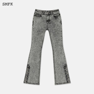 SMFK | High Waist Button Flared Denim Pants