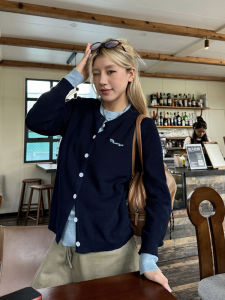 สตรีทสไตล์ แฟชั่นขี้เกียจถักคอกลม เสื้อสเวตเตอร์ ผู้หญิง ต้นฉบับ ดีไซน์ ฤดูใบไม้ร่วงใหม่ คอลเลกชัน สองชิ้นปลอม เสื้อท่อนบน