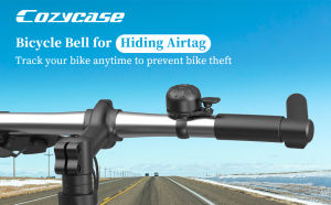 Cozycase Waterproof Bicycle Bell for Apple AirTag Bike Bell Mount Hidden for Air Tag GPS Anti-Theft Tracker Bike Accessories