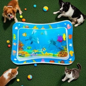 Cooling Water Injection Pad Durable Thickened Cat Pad Inflatable Pet Splash Pad EasyClean Summer Crawling Pet Bed for Cat & Dog