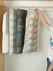 ชุดชั้นใน 🩱 🩲 เก็บถุงเท้า แบบแขวน 2 ด้านแบบไม้เเขวน เก็บกางเกงใน ช่องเก็บของแบบแขวน