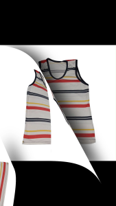 Stripe sando with pocket cotton spandex
