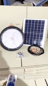 ไฟโซล่าเซลล์ ไฟโซล่าเซลล์ติดเพดาน LED กันน้ำ โคมไฟโซลาร์เซลล์ 40000W โคมวินเทจ แสงสีขาว/เหลือง/อุ่น ไฟสปอร์ตไลท์