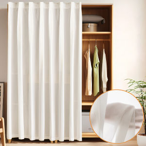 Magic Adhesive Wardrobe Door Curtain Dustproof Storage Cabinet Shelf Covering Curtain Modern Simple Style Home Decor