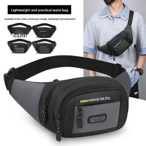 Sporty Mens Small Crossbody Bag Riding Waist Bag Chest Bag Single Shoulder Bag Bike Difference Bag Soft Handle Korean Style