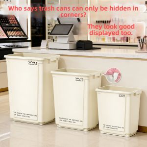 Large Mobile Square Trash Can for Commercial Home Use