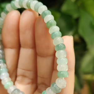 Harmony Drum Bead Bracelet – Five Elements Balance in Natural Jadeite (Certified ZS22111701288 Sku: bracelet44)
