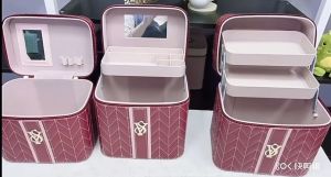 Mothers Day Gift Makeup Train Case Cosmetic Organizer Case With Trays and Drawer for CosmeticsJewelry Box or Gift Box